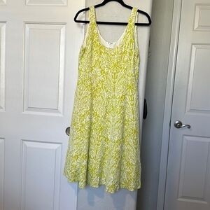 Anthropologie Hutch Chartreuse Pattern Dress
